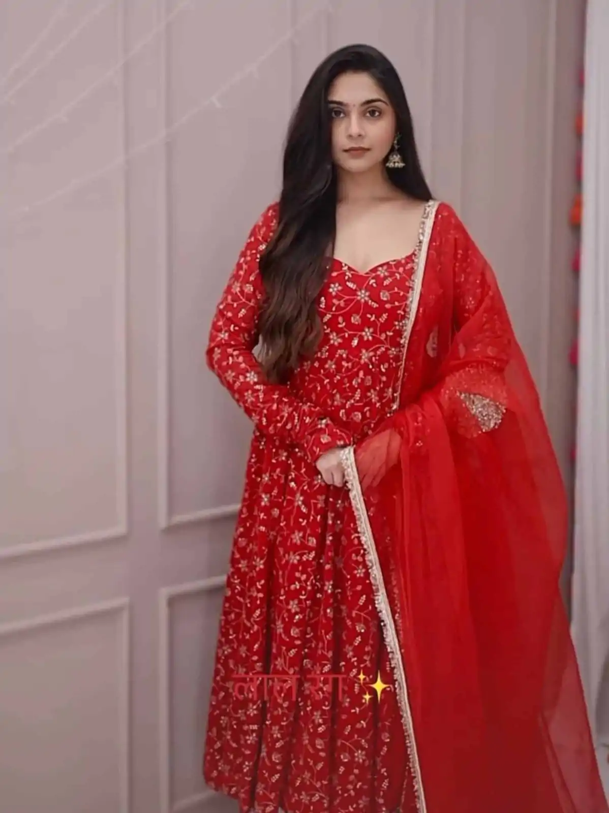 SSR 529 Red Georgette With Heavy Embroidery Sequence Work With Fancy Latkan with Embroidery Work Gown. Introductory Price ₹2149. Delivery 4-6 | Bollywood Gowns, Creative Gowns, Designer Gowns, Embroidered Gowns, Gowns, Party Wear Gowns
