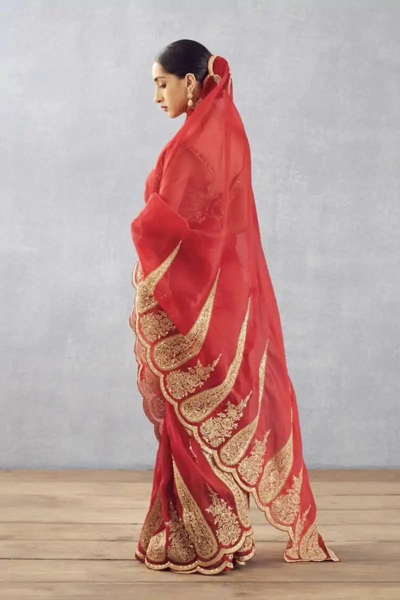 DF Queen Red Organza Tissue Saree with Sequins Work & Embroidery. Festive Deal ₹2499. Delivery 4-6 Working Days. Shop now. | Bollywood Sarees, Creative Sarees, Designer Sarees, Embroidered Sarees, Ethnic Saree, Modern Digital sarees, Party Wear Sarees, Sarees