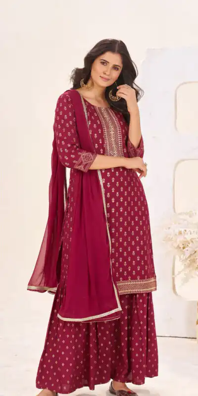 INLI Muskaan Red in Rayon Lace Work & Embroidery Work Salwar Suit. Festive Deal ₹1949. Delivery 4-6 Working Days. Shop now. | Designer Suits, Jump Suits, Casual Suits, Creative suits, Palazzo Suits, Party Wear Suits, Patiala Suits, Salwar suit, Straight Suits