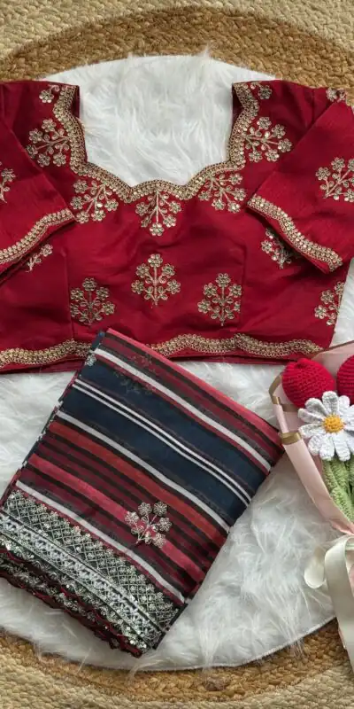 AC MIRA Red in Color Soft Organza Embroidery Work & Lace Work Saree . Get it for ₹2449. Delivery 4-6 Working Days. Shop now. | Bollywood Sarees, Creative Sarees, Designer Sarees, Embroidered Sarees, Ethnic Saree, Modern Digital sarees, Party Wear Sarees, Sarees