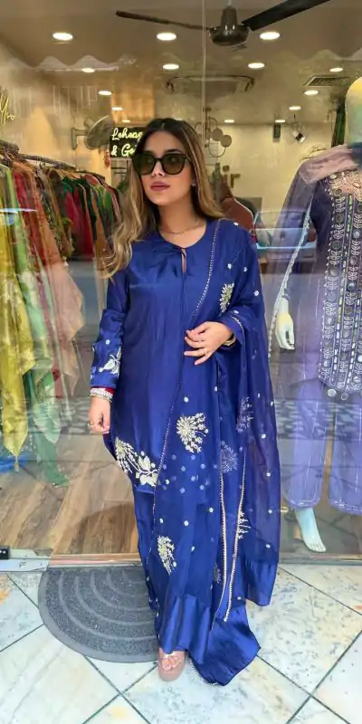 ZSR 3122 Royal Blue Pure Natural Crep Silk Salwar Suit Perfect for Wedding, Party, Pongal, Onam, Reception – . Available at ₹1849 only. Delivery 4-6 Work | Designer Suits, Jump Suits, Casual Suits, Creative suits, Palazzo Suits, Party Wear Suits, Patiala Suits, Salwar suit, Straight Suits