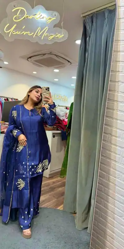 ZSR 3122 Royal Blue Pure Natural Crep Silk Salwar Suit Perfect for Wedding, Party, Pongal, Onam, Reception – . Available at ₹1849 only. Delivery 4-6 Work | Designer Suits, Jump Suits, Casual Suits, Creative suits, Palazzo Suits, Party Wear Suits, Patiala Suits, Salwar suit, Straight Suits