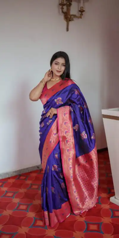 MB Paithani-3 Royal Blue in Pethani Silk Zari Work & Lace Work Saree . Grab it for ₹2199. Delivery 4-6 Working Days. Shop now. | Bollywood Sarees, Creative Sarees, Designer Sarees, Embroidered Sarees, Ethnic Saree, Modern Digital sarees, Party Wear Sarees, Sarees