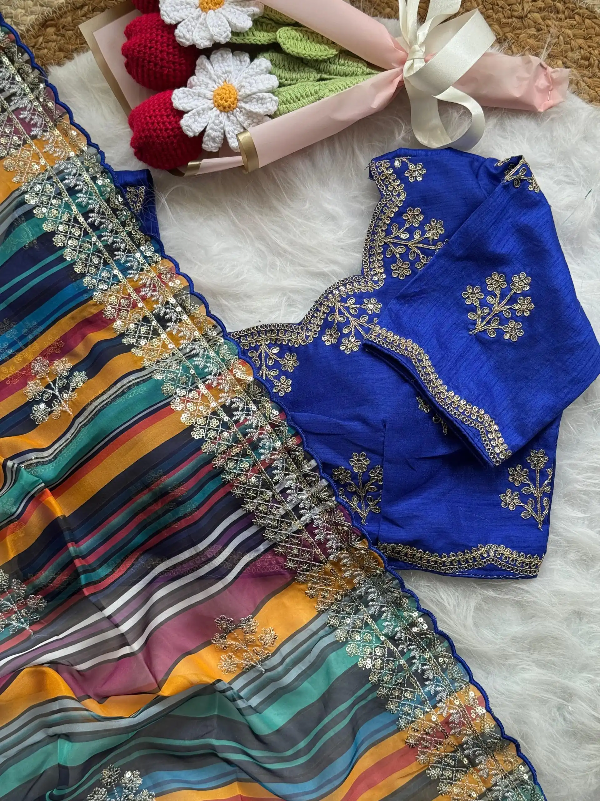 AC MIRA Royal Blue in Color Soft Organza Embroidery Work & Lace Work Saree . Get it for ₹2449. Delivery 4-6 Working Days. Shop now. | Bollywood Sarees, Creative Sarees, Designer Sarees, Embroidered Sarees, Ethnic Saree, Modern Digital sarees, Party Wear Sarees, Sarees