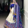 Royal Blue Tasar Silk Mirror Work Lehenga Choli