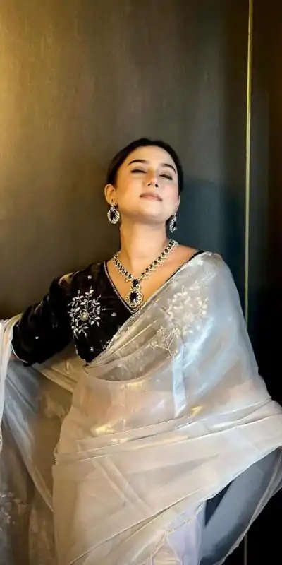 AC JIYA Silver Soft Jimmy Chuu with Lace Border & Lace Work Saree . Available at ₹3049 only. Delivery 4-6 Working Days. Shop now. | Bollywood Sarees, Creative Sarees, Designer Sarees, Embroidered Sarees, Ethnic Saree, Modern Digital sarees, Party Wear Sarees, Sarees