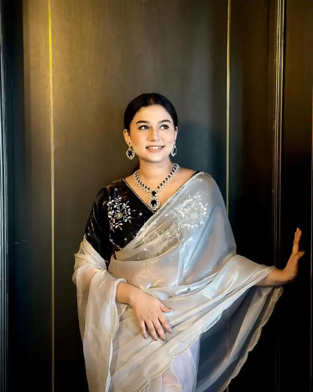 AC JIYA Silver Soft Jimmy Chuu with Lace Border & Lace Work Saree . Available at ₹3049 only. Delivery 4-6 Working Days. Shop now. | Bollywood Sarees, Creative Sarees, Designer Sarees, Embroidered Sarees, Ethnic Saree, Modern Digital sarees, Party Wear Sarees, Sarees