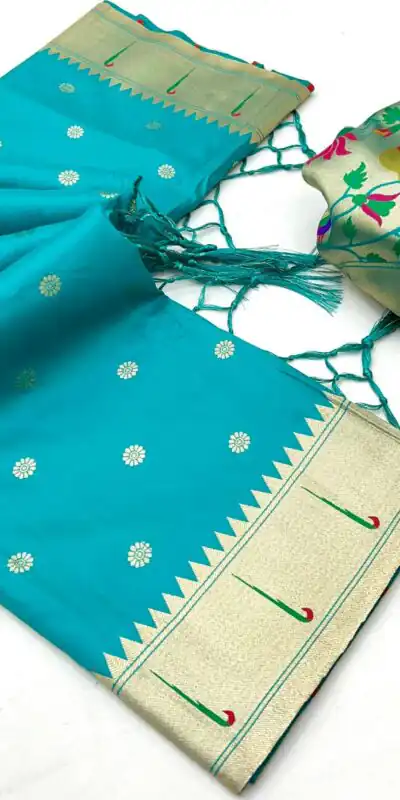 MB 150 Sky Blue A Pethani silk Saree Perfect for Wedding, Party, Baisakhi, Reception, Traditional Day – . Affordable Price ₹2549. Delivery 4-6 Working | Bollywood Sarees, Creative Sarees, Designer Sarees, Embroidered Sarees, Ethnic Saree, Modern Digital sarees, Party Wear Sarees, Sarees