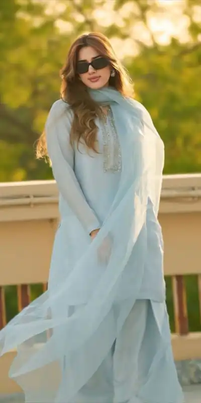 SRK 5252 Sky Blue Faux Georgette Embroidery Work & Bead Work Salwar Suit . Wedding, Party, Festive, Events, Now at just ₹1499 | Jump Suits, Casual Suits, Creative suits, Designer Suits, Palazzo Suits, Party Wear Suits, Patiala Suits, Salwar suit, Straight Suits