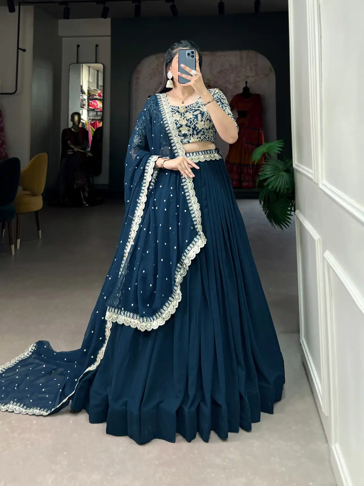 LNB 1405 Teal in Teal Georgette Sequins Work & Embroidery Work Lehenga Choli . Available at ₹3099 only. Delivery 4-6 Working Days. Shop now. | Bollywood Lehenga, Creative Lehenga, Designer Lehenga, Embroidered Lehenga, Lehenga, Party Wear Lehenga