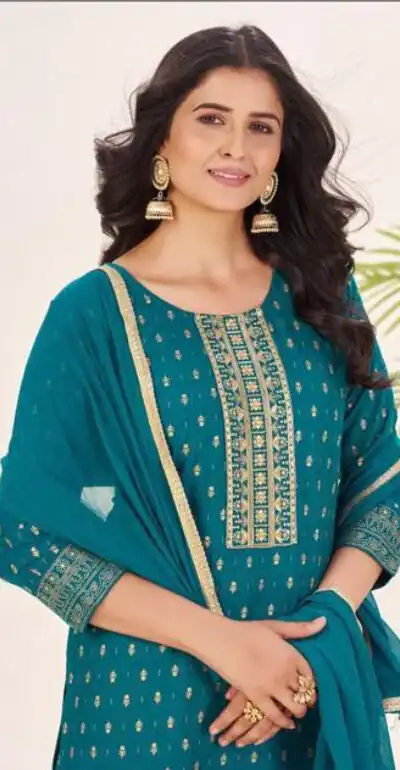 INLI Muskaan Teal in Rayon Lace Work & Embroidery Work Salwar Suit. Festive Deal ₹1949. Delivery 4-6 Working Days. Shop now. | Designer Suits, Jump Suits, Casual Suits, Creative suits, Palazzo Suits, Party Wear Suits, Patiala Suits, Salwar suit, Straight Suits