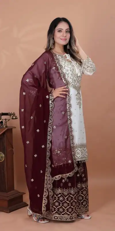 ZSR 3119 White Heavy Faux Georgette With 5mm Embroidery Sequence Work With Full Sleeve Salwar Suit Wedding, Party, Festive, Events Festive Deal ₹ | Jump Suits, Tops & Bottoms, Track Suits, Trendy Wear, Casual Suits, Creative suits, Designer Suits, Palazzo Suits, Party Wear Suits, Patiala Suits, Salwar suit, Straight Suits