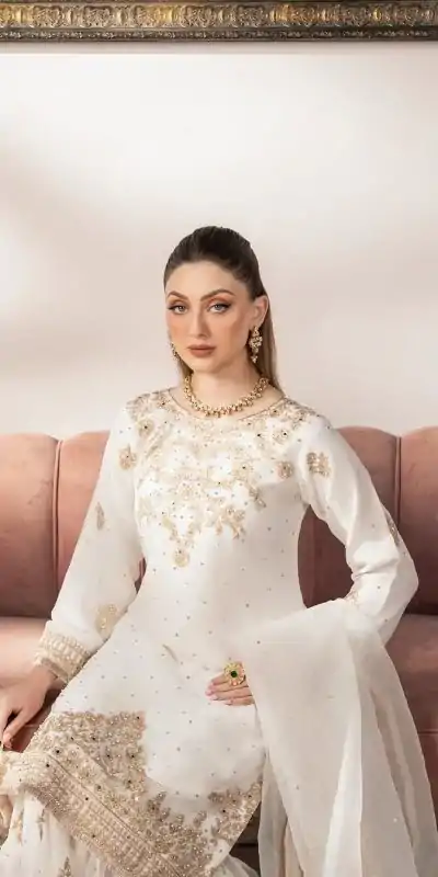 SR 1663 White Faux Georgette Salwar Suit Perfect for Wedding, Party, Festival Celebrations, Lohri, Raksha Bandhan – . Special Price ₹2199. Delivery 4-6 Days | Designer Suits, Jump Suits, Casual Suits, Creative suits, Palazzo Suits, Party Wear Suits, Patiala Suits, Salwar suit, Straight Suits