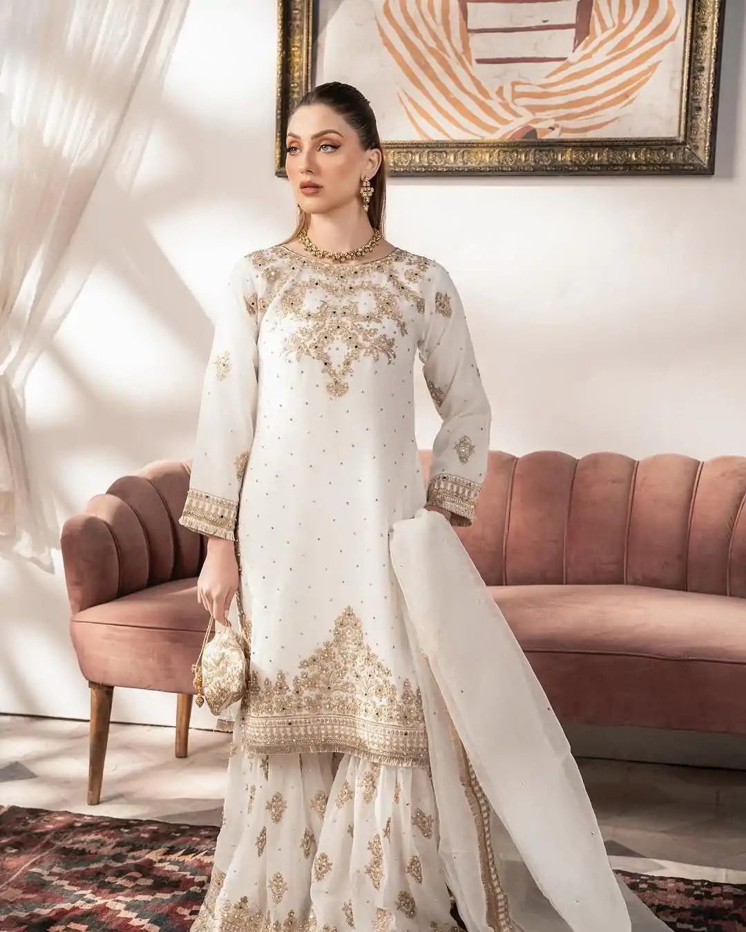 SR 1663 White Faux Georgette Salwar Suit Perfect for Wedding, Party, Festival Celebrations, Lohri, Raksha Bandhan – . Special Price ₹2199. Delivery 4-6 Days | Designer Suits, Jump Suits, Casual Suits, Creative suits, Palazzo Suits, Party Wear Suits, Patiala Suits, Salwar suit, Straight Suits