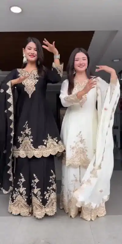 DC 109 White Havy fox Georgette with Embroidery Work & Lace Work Salwar Suit . Exclusive Offer ₹2149. Delivery 4-6 Working Days. Shop now. | Designer Suits, Jump Suits, Tops & Bottoms, Track Suits, Trendy Wear, Casual Suits, Creative suits, Palazzo Suits, Party Wear Suits, Patiala Suits, Salwar suit, Straight Suits