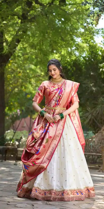 LNB 2005 White Jacquard Silk Weaving Zari Lehenga Choli Festive Party Wedding, Events etc. Delivery 4-6 Working Days @3499/- | Bollywood Lehenga, Creative Lehenga, Designer Lehenga, Embroidered Lehenga, Lehenga, Party Wear Lehenga