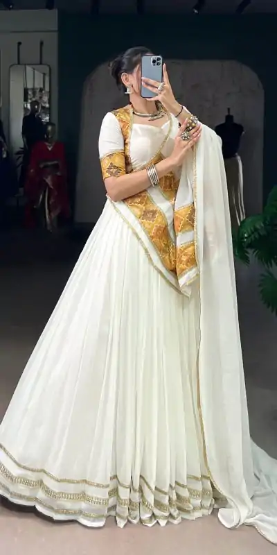 LNB 1034 White Marbel with Lace Work & Lace Border Lehenga Choli . Get it for ₹3099. Delivery 4-6 Working Days. Shop now. | Bollywood Lehenga, Creative Lehenga, Designer Lehenga, Embroidered Lehenga, Lehenga, Party Wear Lehenga