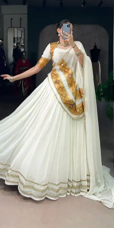 LNB 1034 White Marbel with Lace Work & Lace Border Lehenga Choli . Get it for ₹3099. Delivery 4-6 Working Days. Shop now. | Bollywood Lehenga, Creative Lehenga, Designer Lehenga, Embroidered Lehenga, Lehenga, Party Wear Lehenga