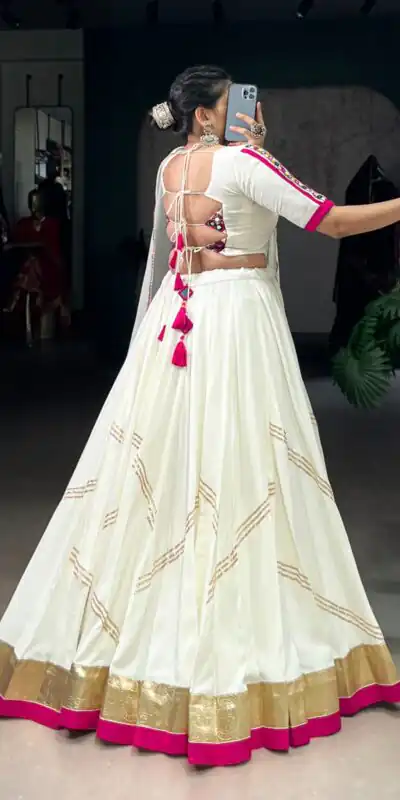 LNB 1622 White Color Rayon Embossed Design Gota Patti Lace Touch Up Lehenga Choli Wedding, Party, Festive, Events Etc. Delivery 4-6 Working Days Rs 3199 | Bollywood Lehenga, Creative Lehenga, Designer Lehenga, Embroidered Lehenga, Lehenga, Party Wear Lehenga