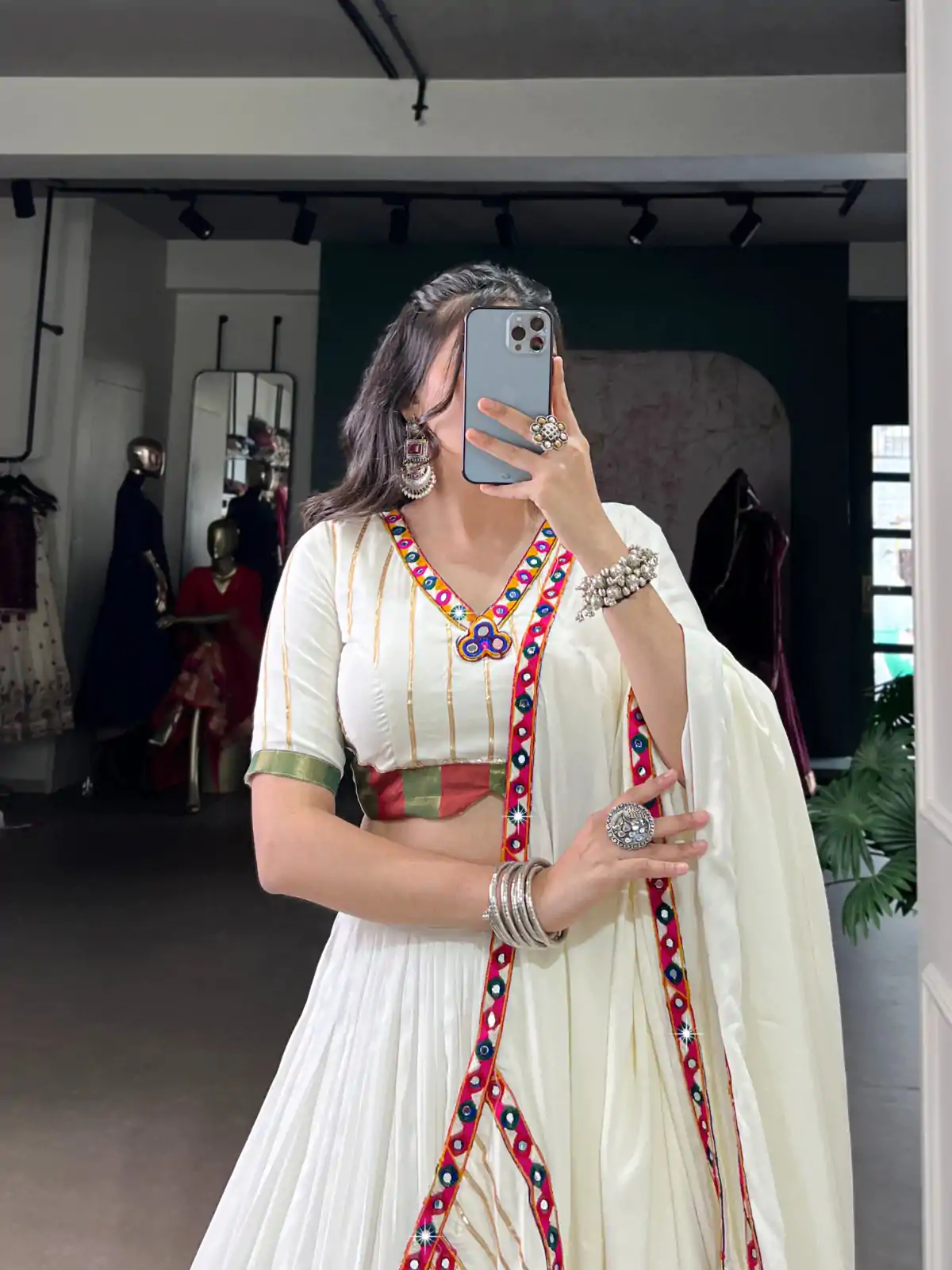 LNB 1659 White Color Pure Rayon With Mirror Work & Gamthi Work. Lehenga Choli Price ₹4199.Introductory Delivery 4-6 Working Days. Shop now. | Bollywood Lehenga, Creative Lehenga, Designer Lehenga, Embroidered Lehenga, Lehenga, Party Wear Lehenga