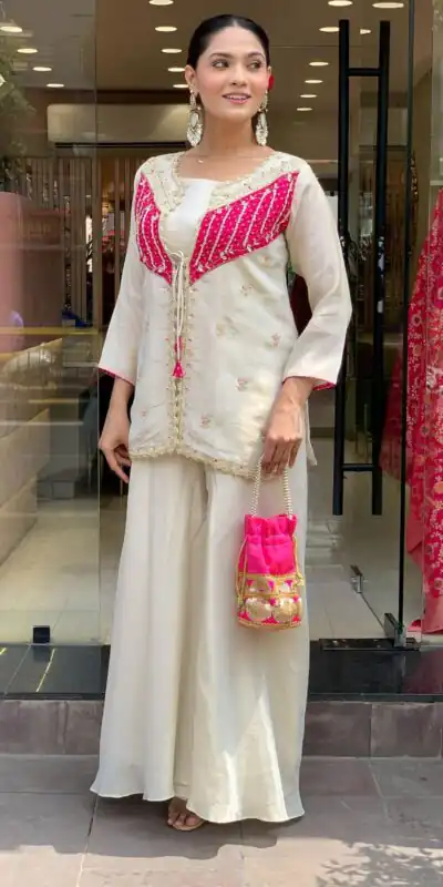 NSR 869 White Roman Silk Salwar Suit Perfect for Wedding, Party, Ethnic Day, Traditional Day, Housewarming . Now at just ₹1899. Delivery 4-6 Working | Jump Suits, Tops & Bottoms, Track Suits, Trendy Wear, Casual Suits, Creative suits, Designer Suits, Palazzo Suits, Party Wear Suits, Patiala Suits, Salwar suit, Straight Suits