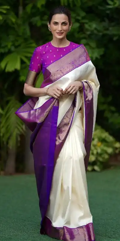 KP 6071 White Color Soft Lichi Silk Cloth Saree With Lace Border & Lace Work. Get it for ₹1449. Delivery 4-6 Working Days. Shop now. | Bollywood Sarees, Creative Sarees, Designer Sarees, Embroidered Sarees, Ethnic Saree, Modern Digital sarees, Party Wear Sarees, Sarees