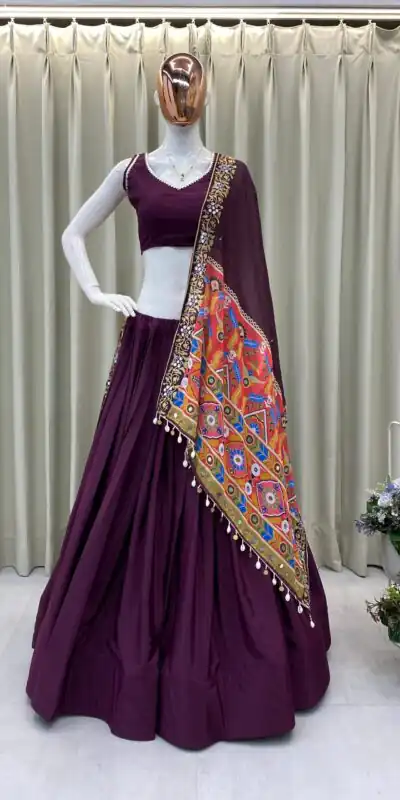BE 393 Wine Crape Silk Lehenga Choli Perfect for Wedding, Party, Engagement, Anniversary, Traditional Day Get it for ₹1999. Delivery 4-6 Working | Bollywood Lehenga, Creative Lehenga, Designer Lehenga, Embroidered Lehenga, Lehenga, Party Wear Lehenga