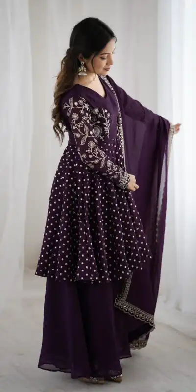 ZSR 3134 Wine Crunchy Silk Salwar Suit Perfect for Wedding, Party, Sangeet, Anniversary, Housewarming Introductory Price ₹2399. Delivery 4-6 | Jump Suits, Casual Suits, Creative suits, Designer Suits, Palazzo Suits, Party Wear Suits, Patiala Suits, Salwar suit, Straight Suits