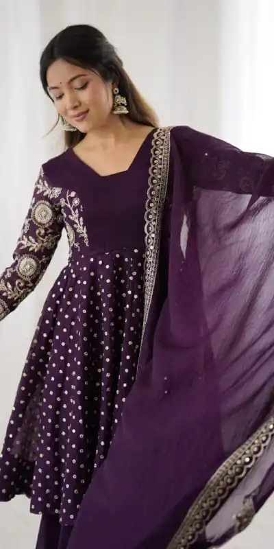 ZSR 3134 Wine Crunchy Silk Salwar Suit Perfect for Wedding, Party, Sangeet, Anniversary, Housewarming Introductory Price ₹2399. Delivery 4-6 | Jump Suits, Casual Suits, Creative suits, Designer Suits, Palazzo Suits, Party Wear Suits, Patiala Suits, Salwar suit, Straight Suits