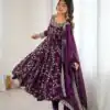 SRK 5299 Wine Georgette With Sequence Work Perfect for Wedding, Party, Lohri, Temple Visit, Ganesh Chaturthi Festive, Events, 4-6 Working Days At 2149 | Bollywood Gowns, Creative Gowns, Designer Gowns, Embroidered Gowns, Gowns, Party Wear Gowns