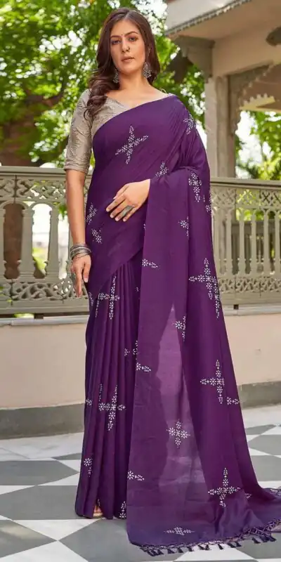 BT 1104 Wine Natural silk with Thread Embroidery & Embroidery Work Saree . Now at just ₹1549. Delivery 4-6 Working Days. Shop now. | Bollywood Sarees, Creative Sarees, Designer Sarees, Embroidered Sarees, Ethnic Saree, Modern Digital sarees, Party Wear Sarees, Sarees