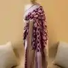 Wine Soft Lichi Silk Jacquard Zahlar Saree