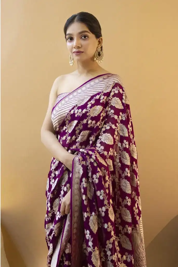 KP 1087 Wine Color Soft Lichi Silk Designer Work Saree . Wedding, Party, Festive, Events, Introductory Price ₹1399. Delivery 4-6 Working Days. Shop now. | Bollywood Sarees, Creative Sarees, Designer Sarees, Embroidered Sarees, Ethnic Saree, Modern Digital sarees, Party Wear Sarees, Sarees