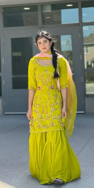 LG 1997 Yellow Georgette Embroidery Work & Lace Work Salwar Suit in . Festive Deal ₹1899. Delivery 4-6 Working Days. Shop now. | Jump Suits, Tops & Bottoms, Track Suits, Trendy Wear, Casual Suits, Creative suits, Designer Suits, Palazzo Suits, Party Wear Suits, Patiala Suits, Salwar suit, Straight Suits