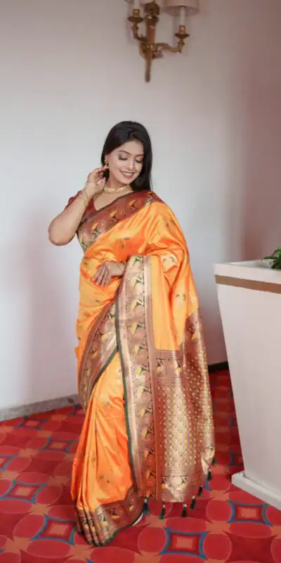 MB Paithani-3 Yellow in Pethani Silk Zari Work & Lace Work Saree . Grab it for ₹2199. Delivery 4-6 Working Days. Shop now. | Bollywood Sarees, Creative Sarees, Designer Sarees, Embroidered Sarees, Ethnic Saree, Modern Digital sarees, Party Wear Sarees, Sarees