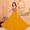 INLI Ghumati Yellow Heavy Rayon with Lace Work & Gamthi Work Gown . Get it for ₹1749. Delivery 4-6 Working Days. Shop now. | Bollywood Gowns, Creative Gowns, Designer Gowns, Embroidered Gowns, Gowns, Party Wear Gowns
