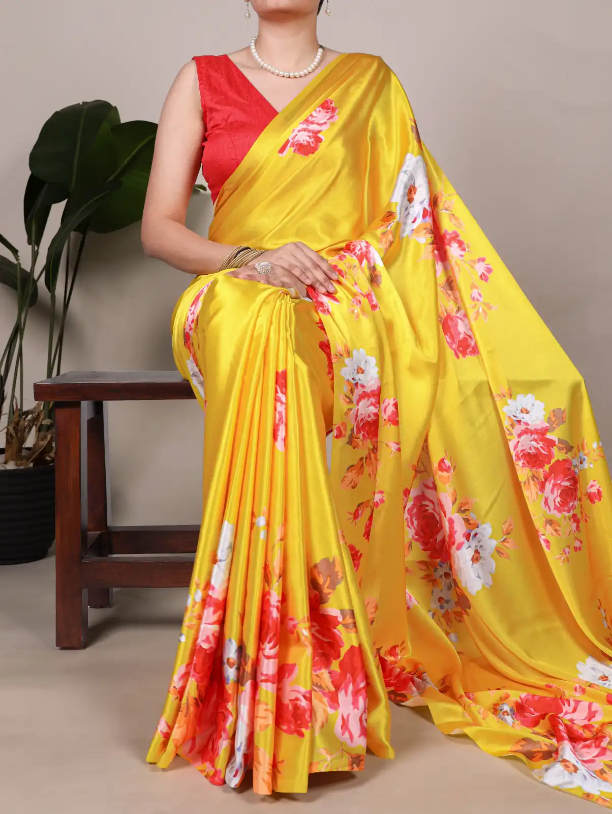 YNF 7004 Yellow Color Satin Silk Floral Printed Designer Work Saree . Grab it for ₹1549. Delivery 4-6 Working Days. Shop now. | Bollywood Sarees, Creative Sarees, Designer Sarees, Embroidered Sarees, Ethnic Saree, Modern Digital sarees, Party Wear Sarees, Sarees