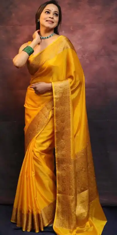 KP 6009 Yellow Soft Lichi Silk With Lace Border & Lace Work. Now Saree at just ₹1349. Delivery 4-6 Working Days. Shop now. | Bollywood Sarees, Creative Sarees, Designer Sarees, Embroidered Sarees, Ethnic Saree, Modern Digital sarees, Party Wear Sarees, Sarees