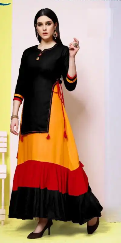 INLI Raas Black in Color 14 kg Rayon Designer Work Gown . Wedding, Party, Festive, Events Available at ₹1499 only. Delivery 4-6 Working Days. Shop now. | Designer Suits, Jump Suits, Casual Suits, Creative suits, Palazzo Suits, Party Wear Suits, Patiala Suits, Salwar suit, Straight Suits