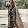 MS 543 Black Color Banarasi Silk Saree with Zari Work. Wedding, Party, Festive, Events, Available at ₹1649 only. Delivery 4-6 Working Days. Shop now. | Bollywood Sarees, Creative Sarees, Designer Sarees, Embroidered Sarees, Ethnic Saree, Modern Digital sarees, Party Wear Sarees, Sarees