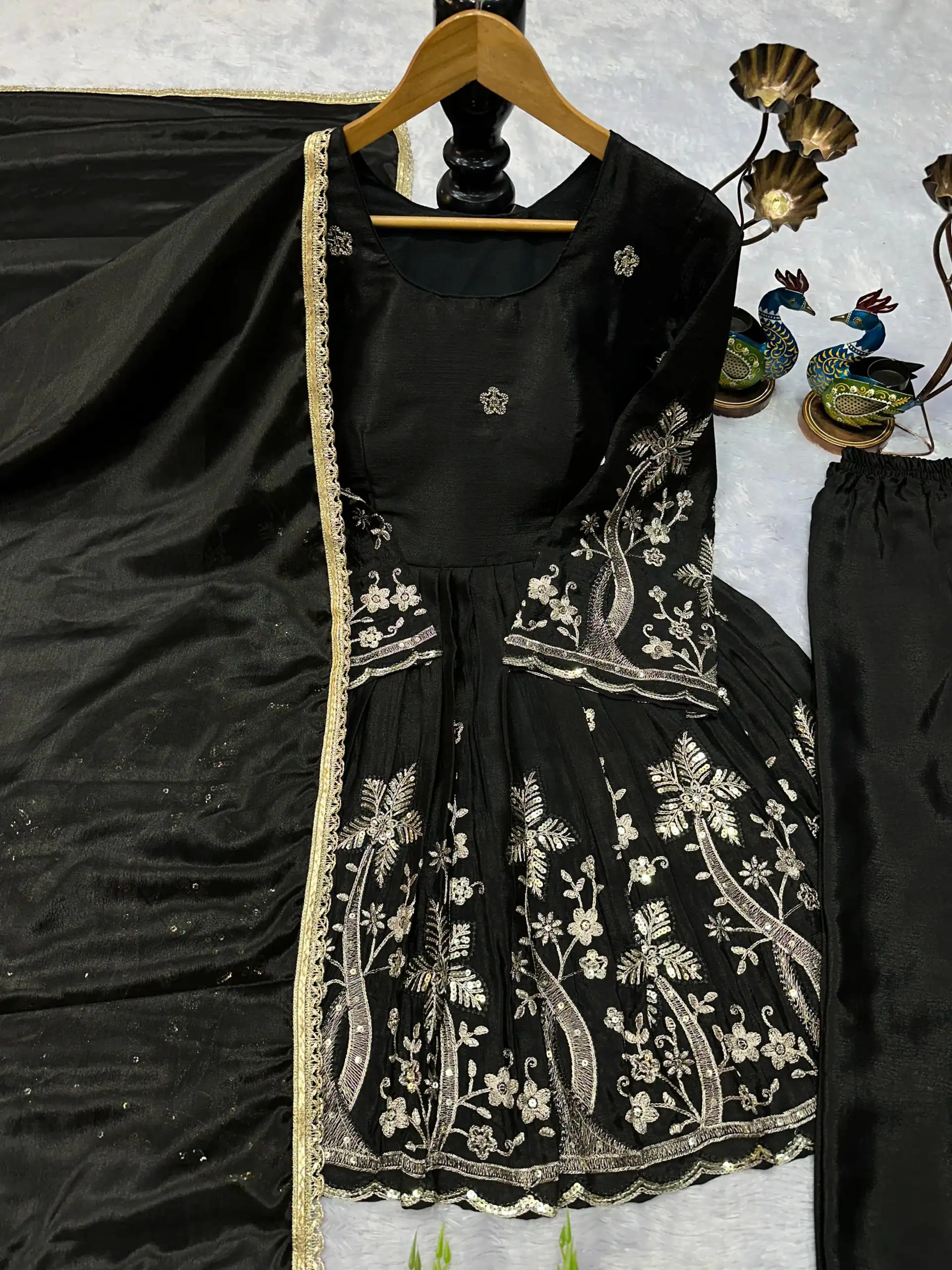 VLM 300 Black Chinon Silk with Lace Work & Embroidery Work Salwar Suit . Affordable Price ₹1899. Delivery 4-6 Working Days. Shop now. | Designer Suits, Jump Suits, Casual Suits, Creative suits, Palazzo Suits, Party Wear Suits, Patiala Suits, Salwar suit, Straight Suits