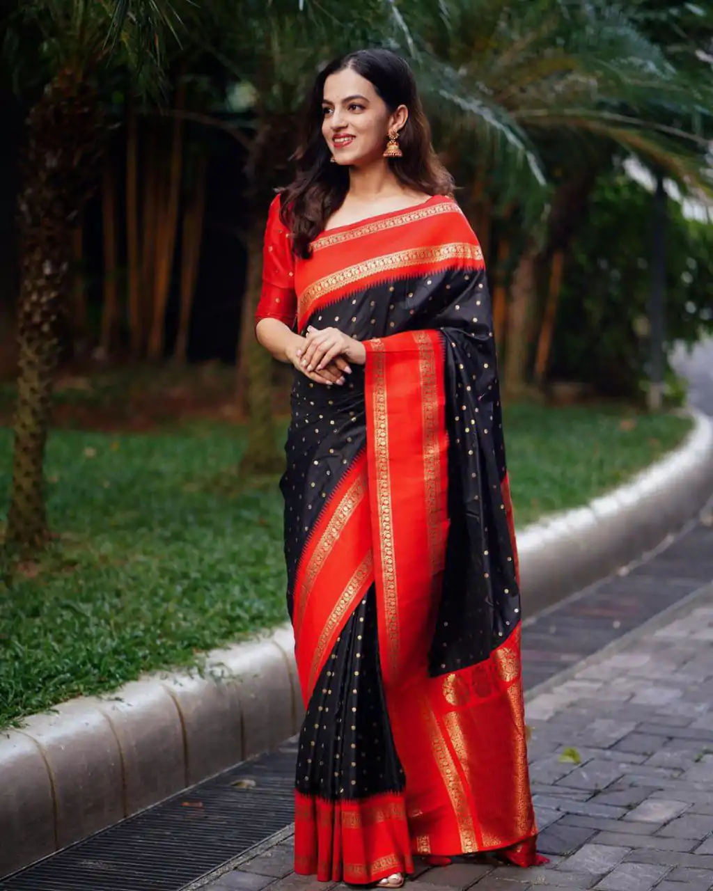 KPR 240 Black in Color Soft Lichi Silk Lace Work & Lace Border Saree . Now at just ₹1449. Delivery 4-6 Working Days. Shop now. | Bollywood Sarees, Creative Sarees, Designer Sarees, Embroidered Sarees, Ethnic Saree, Modern Digital sarees, Party Wear Sarees, Sarees