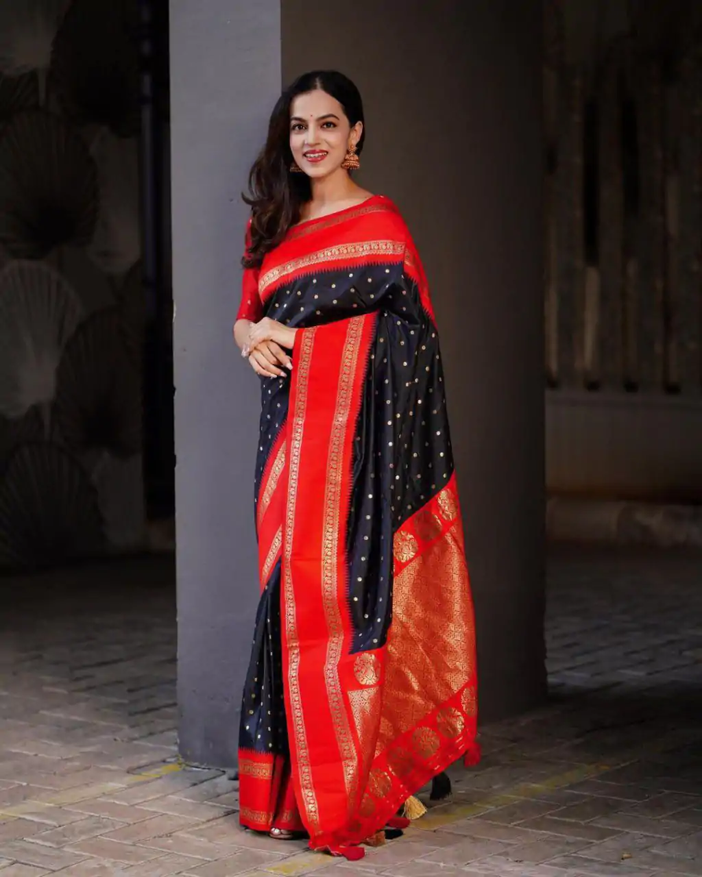 KPR 240 Black in Color Soft Lichi Silk Lace Work & Lace Border Saree . Now at just ₹1449. Delivery 4-6 Working Days. Shop now. | Bollywood Sarees, Creative Sarees, Designer Sarees, Embroidered Sarees, Ethnic Saree, Modern Digital sarees, Party Wear Sarees, Sarees