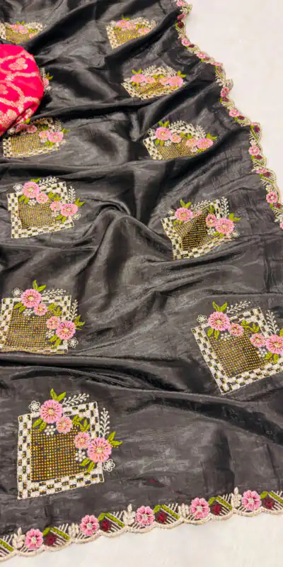 SC 239 Pink Georgette With Lace Work & Lace Border Saree . Wedding, Party, Festive, Events, Exclusive Offer ₹1599. Delivery 4-6 Working Days. Shop now. | Bollywood Sarees, Creative Sarees, Designer Sarees, Embroidered Sarees, Ethnic Saree, Modern Digital sarees, Party Wear Sarees, Sarees