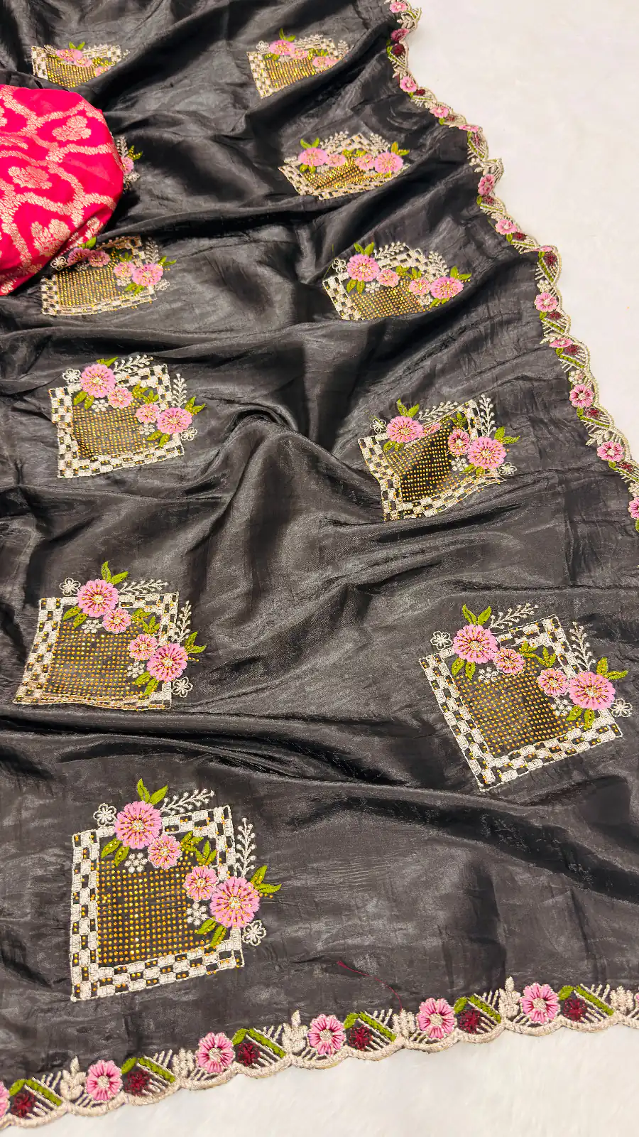 SC 239 Pink Georgette With Lace Work & Lace Border Saree . Wedding, Party, Festive, Events, Exclusive Offer ₹1599. Delivery 4-6 Working Days. Shop now. | Bollywood Sarees, Creative Sarees, Designer Sarees, Embroidered Sarees, Ethnic Saree, Modern Digital sarees, Party Wear Sarees, Sarees