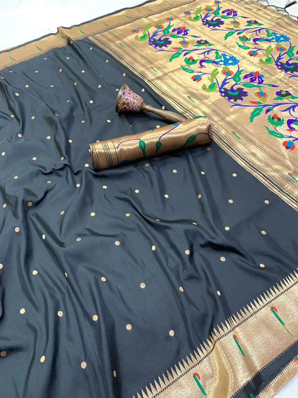MS 530 Black Pure Banarasi Silk Saree. Perfect for Wedding, Party, Family Gatherings, Ethnic Day, Eid – Affordable Price ₹1649. Delivery 4-6 Working Days | Bollywood Sarees, Creative Sarees, Designer Sarees, Embroidered Sarees, Ethnic Saree, Modern Digital sarees, Party Wear Sarees, Sarees
