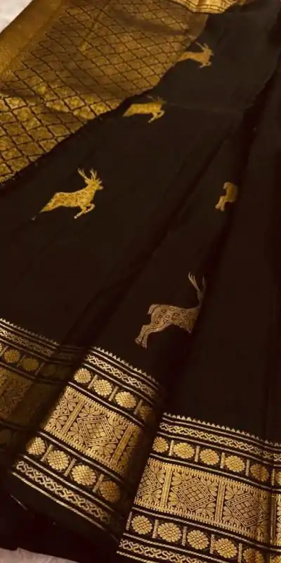 KPR 239 Black Soft Lichi Silk Saree Perfect for Wedding, Party, Haldi, Onam, Pooja – . Special Price ₹1499. Delivery 4-6 Working Days. Shop now. | Bollywood Sarees, Creative Sarees, Designer Sarees, Embroidered Sarees, Ethnic Saree, Modern Digital sarees, Party Wear Sarees, Sarees