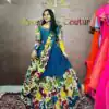 Blue Chent Crep Kalamkari Print Lehenga Choli