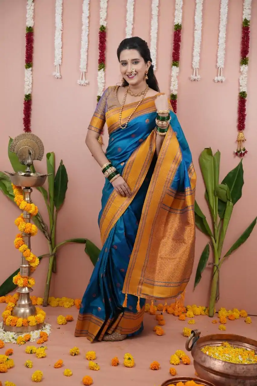 MS 536 Blue Color Banarasi Silk Saree with Zari Work. Wedding, Party, Festive, Events, Available at ₹1699 only. Delivery 4-6 Working Days. Shop now. | Bollywood Sarees, Creative Sarees, Designer Sarees, Embroidered Sarees, Ethnic Saree, Modern Digital sarees, Party Wear Sarees, Sarees