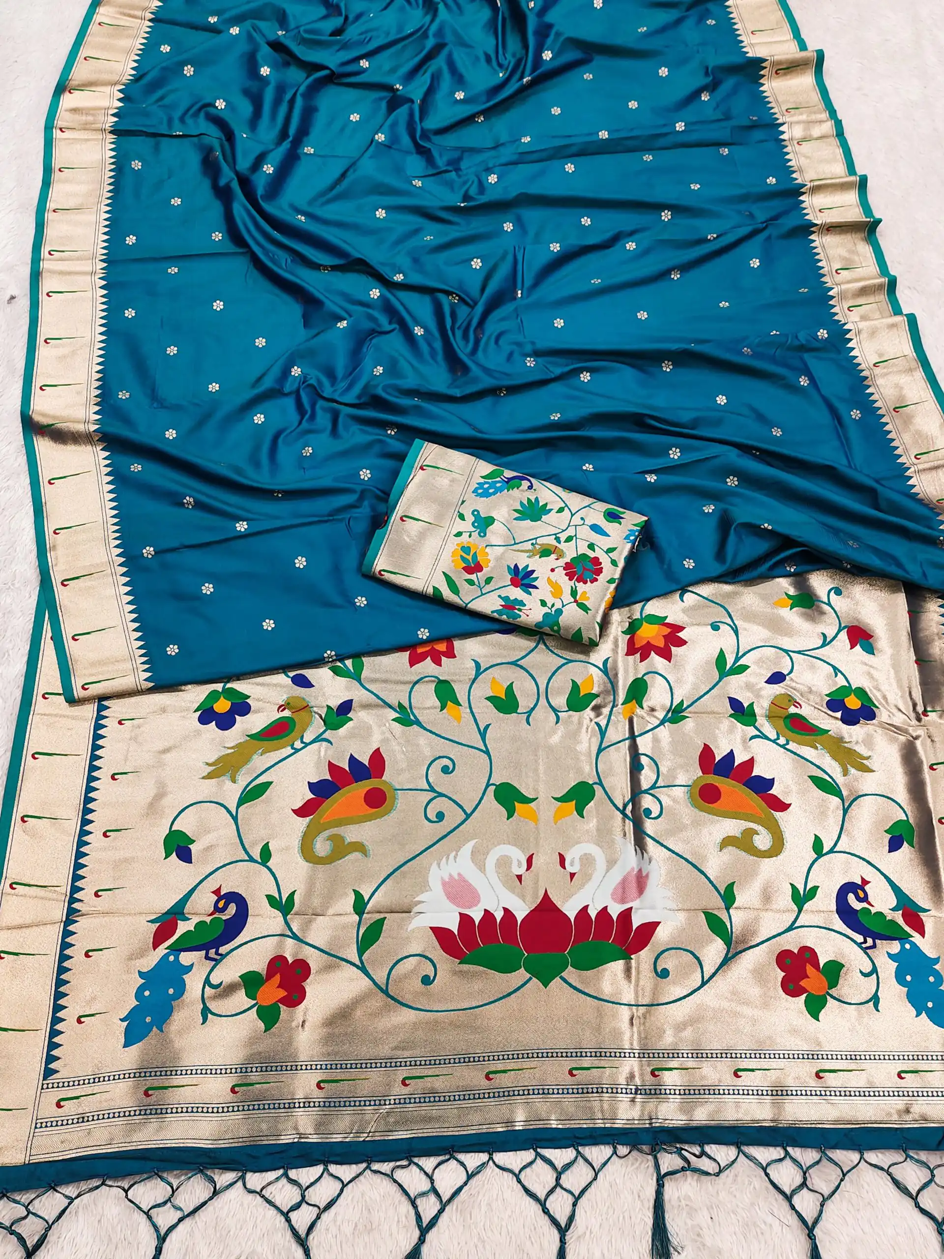 MB 149 Blue Silk Saree with Zari Work & Lace Work. Wedding, Party, Festive, Events, Grab it for ₹2549. Delivery 4-6 Working Days. Shop now. | Bollywood Sarees, Creative Sarees, Designer Sarees, Embroidered Sarees, Ethnic Saree, Modern Digital sarees, Party Wear Sarees, Sarees